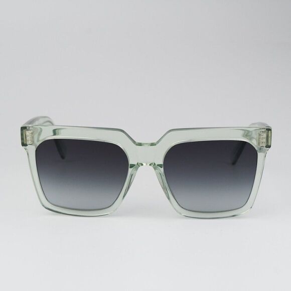 NEW Celine CL4055IN 93B Transparent Green Gradient Square Oversized Sunglasses - Picture 1 of 12